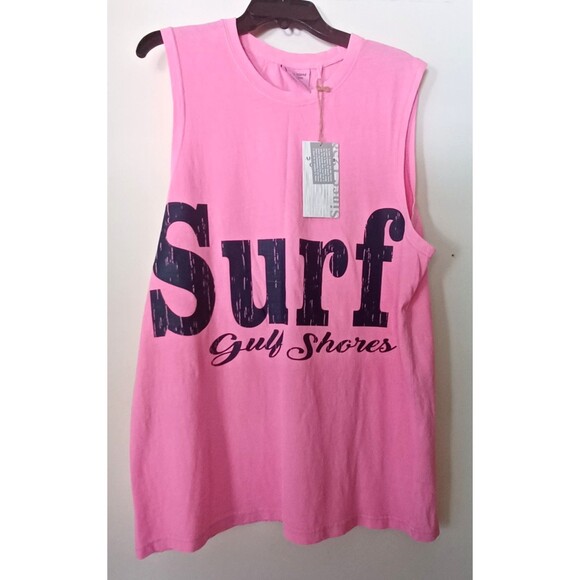 Alvin's Island Size M Surf Tank Top Pink Gulf Shores Sleeveless  100% Cotton NWT - Picture 2 of 6